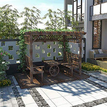 Gazebo da giardino Gazebo for Patios, legno Uva Rack all'aperto Cortile anticorrosivo di legno Padiglione con la rotella della Tabella creativa, Villa Arrampicata rattan telaio, for Prato, Giardino, B