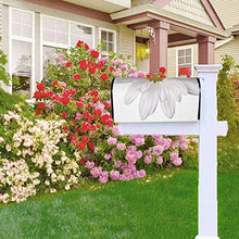 Copre cassetta delle lettere magnetiche con margherite bianche, design unico, per giardino, giardino, cortile, dimensioni standard, 53 x 45 cm