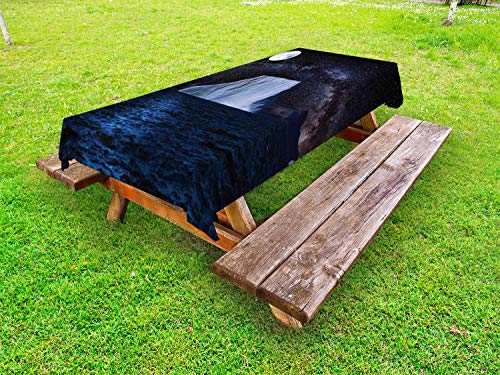ABAKUHAUS Ocean Notte Tovaglia da Esterno, Sky Riflessione Iceberg, Tovaglia da Picnic Lavabile Decorativa, 145 cm x 305 cm, Skyblue Multicolor