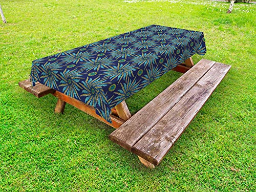 ABAKUHAUS Astratto Tovaglia da Esterno, A Punta Sole Estate Vibes, Tovaglia da Picnic Lavabile Decorativa, 145 cm x 210 cm, Quarzo Multicolore