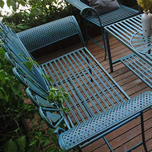 GaoF Terrazza panchina da Giardino panchina da Esterno in Metallo, panchina per Il Tempo Libero a Due posti con Schienale e braccioli, Tavolo e Sedia con Struttura in ghisa Resistente alle
