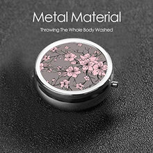 Sakura Branches - Contenitore rotondo per pillole con 3 scomparti, in metallo, per medicina e vitamine, per viaggi all'aperto