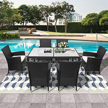 Belissy Tavolo Da Giardino Con Sedie Tavolo Giardino Con Sedie Sedie Da Giardino Tavolo Da Pranzo Giardino Con Sedie,Set Da Pranzo Con 6 Sedie E Mobili Da Giardino,Resistente Alle Intemperie,Nero