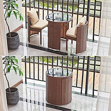 Aimir Set di Mobili da Giardino per Esterni, Set di 3 Pezzi di Tavolo Rotondo in Rattan E Sedia Set di Mobili per Esterni con Sedia Creativa di Moda,Nero