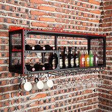 COLiJOL Portabottiglie in Metallo Griglia Di Ferro Telaio da Soffitto Retro Mensola da Parete Nera Portabottiglie Portabottiglie Di Vino Decorazione da Parete Applicazione Portabicchieri da Vino Fort