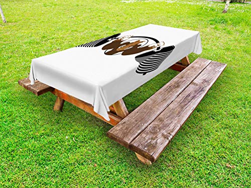 ABAKUHAUS Razorback Tovaglia da Esterno, Forte Cinghiale Lifts Bilanciere, Tovaglia da Picnic Lavabile Decorativa, 145 cm x 305 cm, Cacao Caramello
