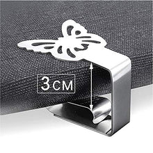 CaOJing 6 Pezzi Clip per Tovaglia in Acciaio Inossidabile, Clip per Tovaglie Decorative Regolabili Addensate, Porta Tovaglie per Picnic all'aperto Barbecue Matrimonio (B)