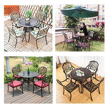 CGBF-Tavolo per Sedie da Giardino in Alluminio Pressofuso 5 Pezzi,Set di Mobili in Bronzo Antico per Patio Esterno con Foro per Ombrellone