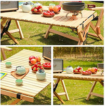 CASTOR Tavolo da Picnic all'aperto Tavolo Pieghevole all'aperto, Tavolo in Rotolo di Uovo in Legno, Tavolo Pieghevole Portatile, Auto-Guida Camping Home Barbecue Tavolo da Picnic BBQ Party Table