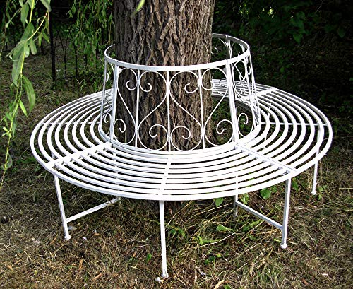 GeKi Trend - Panchina per alberi, in metallo forgiato a 360°, rotonda, Ø 161 cm, robusta, 23 kg