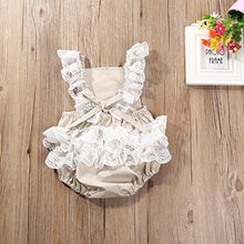 Shobdw - Set di Abbigliamento per Bambine, con Pagliaccetto in Pizzo Beige 6-12 Mesi