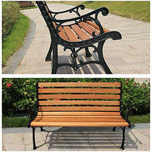 GaoF Sgabello Bambino 49in Parco panchina da Giardino terrazza panchina per Il Tempo Libero, Doppio Sedile Esterno Cortile in ghisa Sedile in Metallo, Sedia Portico in Legno massello anticorrosivo