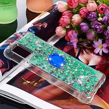 Custodia Samsung Galaxy A51 5G Squillo della Base del Telefono TPU Brillantini Diamond Liquido Telefono Bumper Case（Amore Verde）