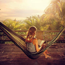 flintronic Amaca da Giardino, Amaca da Esterno per Giardino, Massima capacità di Carico 300KG, Amache di Cotone per Esterno Campeggio Viaggio, 2xMoschettoni Premium, 1xCinghia in Nylon Inclusi, Verde