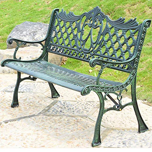 GaoF Panchina da Giardino per Esterni, mobili da Esterno in ghisa, panchina da Veranda, panchina da terrazza per Il Tempo Libero in Ferro antiruggine, Adatta per Ponte/Prato/Strada