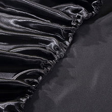 seebesteu Coprimaterasso con Angoli Tencel Seta Silk Raso Satin Antiacaro Anallergico Piazza e Mezza Nero (150 x 200cm)