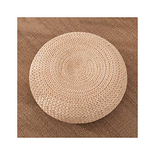 WWZL Cuscino Futon in Rattan Pouf Rotondo Tappetino da Meditazione per Cerimonia del tè a Casa Cuscino in Stile Giapponese per Yoga, Bovindo, Soggiorno,50cm