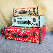 Vintage Style Tronco Keepsake, Memory Box Set di 3 epoca in legno in stile bagagli Tronco Petto con il bello modello, idea regalo for la mamma, la Festa della Mamma, Natale, compleanno, Toy Box access