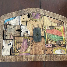 VNMG Nativity Puzzle with Wood Burned Design, Wooden Jesus Puzzles Nativity Set, Jigsaw Puzzle Game for Adults And Kids