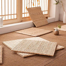 Qianqingkun Cuscino futon in Paglia, Tappetino da Meditazione, Tappetino per finestre, Cuscino da Gioco Quadrato in Paglia, Tappetino futon