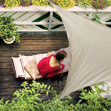 Relaxdays Vela Ombreggiante, Parasole Triangolare, Corde per Fissaggio, per Giardino, Terrazza, 3.5 x 3.5 x 3.5 m, Beige,