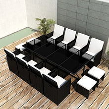 Festnight Mobili da Giardino/Set Tavolo e Sedie per Esterni 33 pz in Polirattan Nero