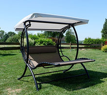 SAS AS-S Progettazione Dondolo Giardino Altalena Amaca ergonomicamente Curvo in Tessuto Sintetico transpirante con Cuscino e Tetto Modello: Naxos