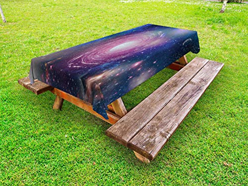 ABAKUHAUS Celeste Tovaglia da Esterno, Stardust e Nebulosa dello Spazio, Tovaglia da Picnic Lavabile Decorativa, 145 cm x 210 cm, Multicolore