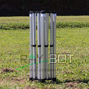 RAY BOT. Gazebo pieghevole 3x3 in alluminio con pali esagonali da 45mm e tessuto impermeabile. Linea professionale (Con Teli Laterali, Grigio)