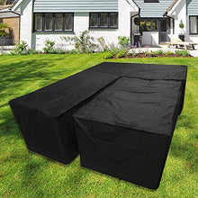 Copertura Protettiva Divano Angolare,Forma di L Coperture per Mobili da Giardino,Impermeabile Resistente al Vento Resistente all'aria Copridivano (215X215X87CM&155x95x68cm)