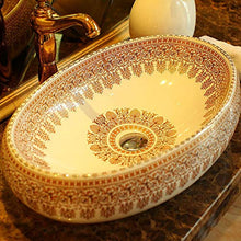 Lavandino del bagno della pittura della mano di stile dell'annata dell'Europa Lavabo di arte del bagno del lavabo del controsoffitto di arte