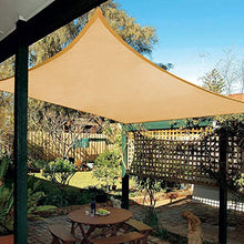 Patio Shack Tenda a Vela Impermeabile Rettangolare 4x5 m, Telo Vela Ombreggiante 5x4 Impermeabile, Tenda da Sole per Esterno, Giardino Terrazzo, Sabbia