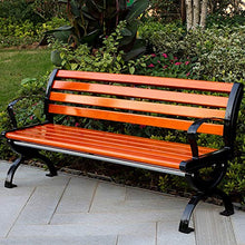 Creative LDF Panca da Giardino con Schienale Panca da Esterno in Legno Massello Anticorrosivo con Braccioli, Panchina per Parco Giochi per Adulti, capacità Portante 300 kg, 120 X 40 X 74cm