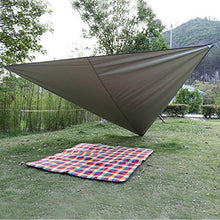 Ladieshow Super Large Protezione Solare Tenda da Campeggio Tenda da Sole a Triangolo Antivento Portatile Tappetino da Esterno(5 * 5 * 5M-Verde Chiaro Rivestito in Argento)