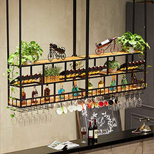 FSGD Porta Bicchiere da Vino Creativo Porta Calice Alto Invertito semplicità Portabottiglie da Appendere a Soffitto per Cucina Bar Ristorante,with Light