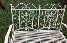 Clever-Deko Loverbank - Panchina da giardino in ferro battuto, colore: panna e bianco, in ferro battuto