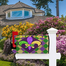Mardi Gras Mailbox Covers Magnetico Fleur De Lis Zigzag Grande Posta Lettera Involucri Giardino Giardino Cantiere Casa Decor Oversize Dimensioni 64,8 x 53,3 cm