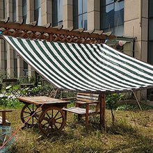 WXQIANG - Telone parasole a strisce per uso domestico, protezione solare per balcone, tetto da giardino, protezione solare, isolamento termico, colore verde e bianco, dimensioni: 3 x 5 m