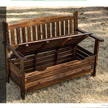 Panca da giardino da esterno Scatola portaoggetti in legno massello, Antica panca da giardino con braccioli e schienale, sedia da giardino per il tempo libero, panca portaoggetti, adatta per prato,