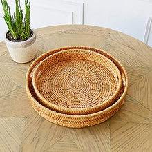 EBAYIN Organizzatore Immagazzinaggio Tessuto Cestino Portaoggetti in Rattan Seagrass Intrecciato a Mano Contenitori Contenitori Organizer Scaffali in Vimini La Camera Letto,35 * 6cm