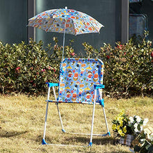 Outsunny Sedia Pieghevole per Bambini con Ombrello Parasole per Giardino Spiaggia Campeggio, 44.5x43x64.5cm