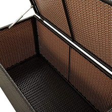 VidaXL - Scatola portaoggetti da giardino in resina intrecciata, 100 x 50 x 50 cm, colore: Marrone