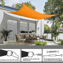 XISENOCI Patio Shack Sun Shade Sail Rechteck, 98% UV-Block, mit Seilen, Sun Shade Sail Hardware Kit, Gelb, 4X6M