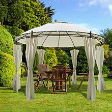 vidaXL 11 '12,7 cm patio rotonda in acciaio gazebo tenda Canopy W/tende Outdoor Sun Shelter
