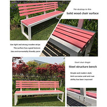 Panchina Parco Panche Lounge per Terrazza All'aperto, Panca da Giardino Resistente alle Intemperie con Struttura in Ghisa e Legno Massello Anticorrosivo, 2-3posti Panca con Schienale e Braccioli