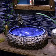 Lavabo sopra il bacino del contatore Lavabo del bacino di arte Bacino di pietra retro ceramica Bacino antico fatto a mano vecchio (54X38X16CM) Lavandini bagno