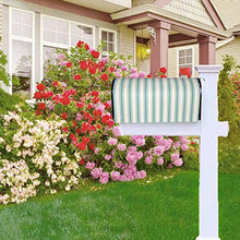 Classic Ticking Stripe Pattern Verde e Crema Design Unico Magnetico Casella Postale Copre Casella Postale Copertura per Giardino Yard Decor Dimensioni Standard 51x48 Pollici