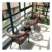 HLZY Tavolo in Vimini in Rattan mobili in Patio e Set s Patio Mobili per mobili da Giardino Set da Tavolo in Vetro Top tavolino da caffè, per Giardino all'aperto a Bordo Piscina