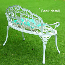 outdoor furniture Panchina da Giardino panchina da Giardino, Portico da Esterno 100 cm Panca Schienale con Decorazione Rosa Standard Americano, Sedile in Alluminio pressofuso anticorrosivo