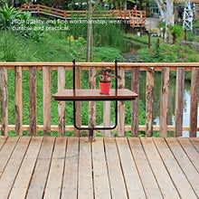 CHICIRIS Tavolo Pieghevole da Giardino con Struttura in Ferro in Legno, Tavolo da Balcone sospeso Ringhiere di Alta qualità Tavolo da Giardino Pieghevole in Ferro